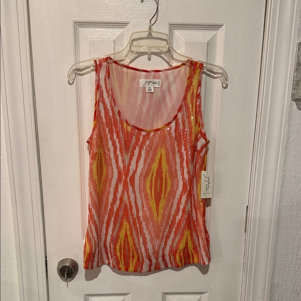 Joy Joy Vibrant Orange and Yellow Tank Top